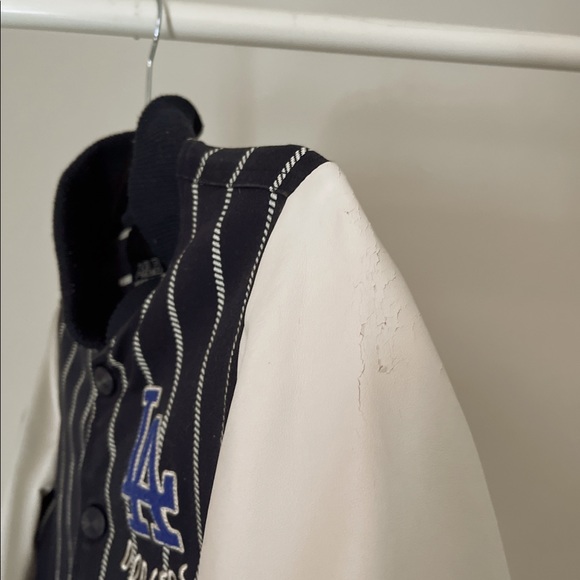 LA Dodgers Jacket with Faux Leather Sleeves, 00P - Picture 4 of 4